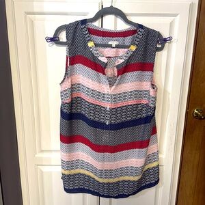 TALBOTS Blouse Sleeveless Button Front Career Striped Multicolor
1x xl women’s